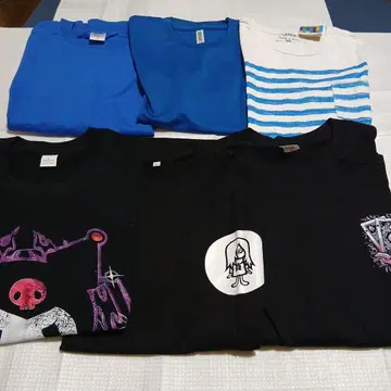 파란색 M 사이즈 티셔츠 6종 세트