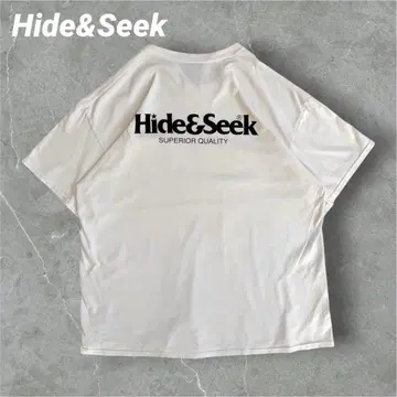 HIDE&SEEK 포켓T셔츠 로고 프린트 화이트 초기 택 L