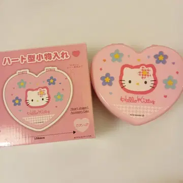 카오하나 키티 하트형 소품함 핑크 칸막이 포함