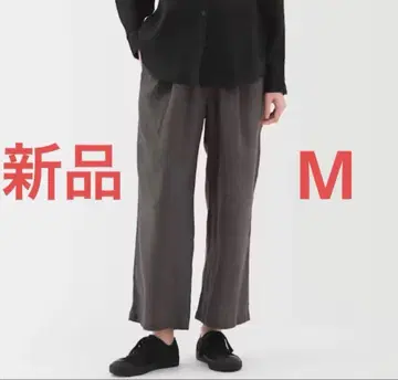 [ 새상품 ] 무인양품 린넨 이지 와이드 팬츠 그레이 M