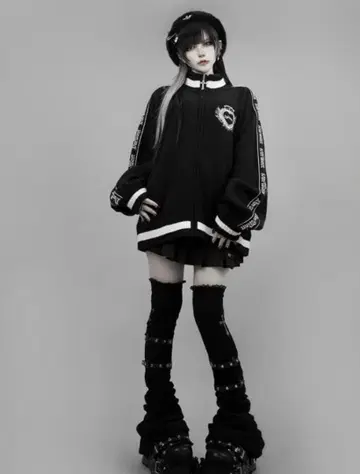 Dim Moire 블랙 오버 사이즈 후드티