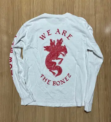 The BONEZ T셔츠 화이트 M 더본즈 롱티 롱슬리브 티셔츠