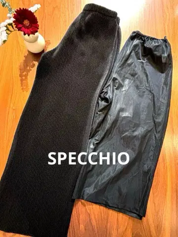 SPECCHIO 스페치오 셔틀 플리츠 이지 팬츠 블랙