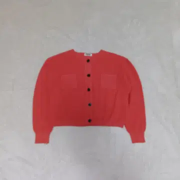 vintage 코랄 핑크 니트 가디건 짧은 기장 일본제 구제 의류 L