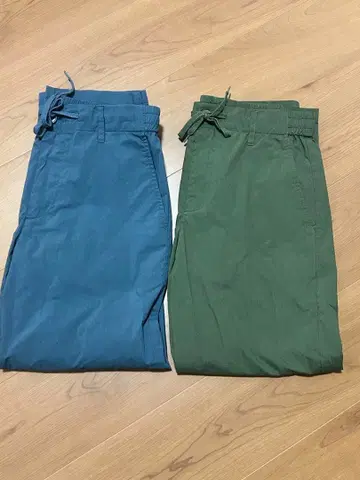 GLOBAL WORK 에어컨 이지 팬츠 S 카키/블루 세트 2개 세트