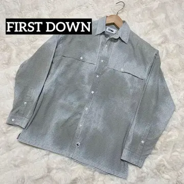 새상품급 퍼스트 다운 유즈드 가공 깅엄 체크 긴팔 셔츠 M 사이즈