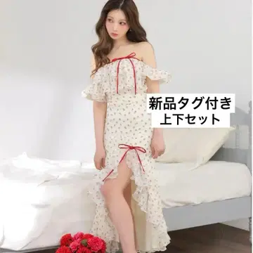 m me eme Rosy ribbon slit mermaid skirt