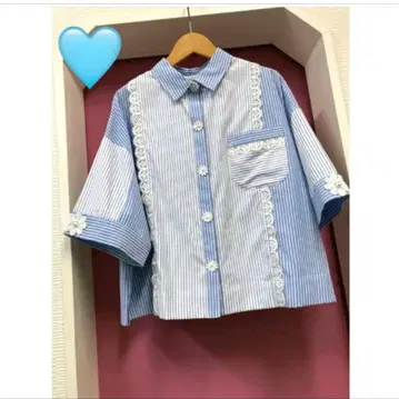 슈퍼 뷰티 스트라이프 패턴 코튼 블라우스