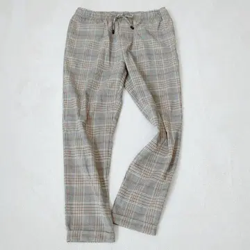 자라 체크 무늬 이지 팬츠 허리밴딩 오피스 캐주얼 EUR M