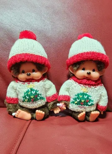 세키구치 몽치치 크리스마스 스웨터 봉제 인형 2체 세트