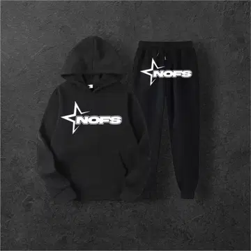 NOFS 로고 포함 후드티 셋업 세트 [ 블랙 or 그레이 ]