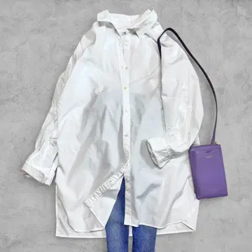 프레임워크 화이트 롱 와이드 셔츠 오버 사이즈 면 100%