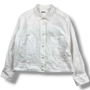 MHL. 시트 코튼 린넨 셔츠 밀리터리 화이트