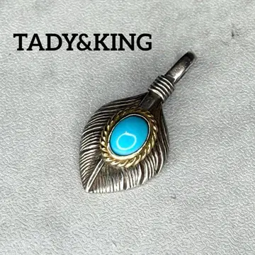 TADY&KING 금줄 터콰이즈 목걸이 탑 리프 모티브