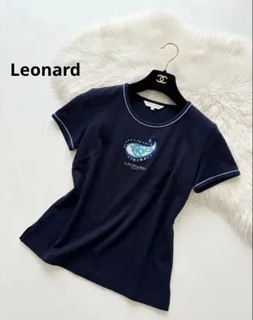 LEONARD SPORT 레오나르스포츠 티셔츠 페이즐리 네이비