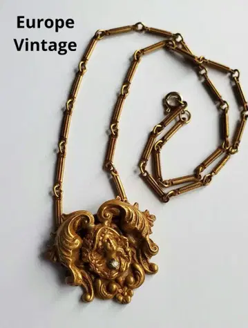 유럽 빈티지 아르누보 빅토리아 목걸이 주얼리