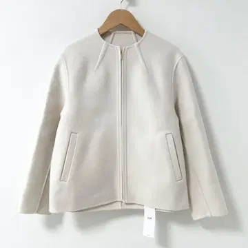 미사용 새상품 23구 울 리버 숏 블루종 베이지 32