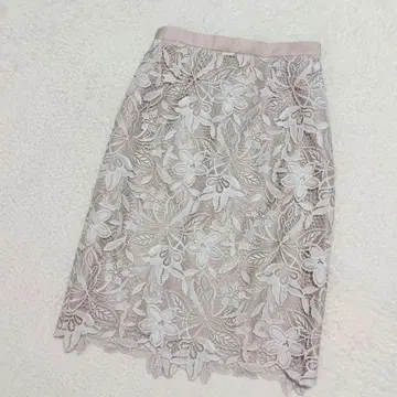 컨디션 최상 저스길리티 케미컬 레이스 타이트 스커트 핑크 베이지 1 S