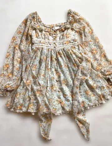 LIZLISA 리즈리사 꽃무늬 쉬폰 긴팔 원피스 히메갸루 헤이세이 y2k