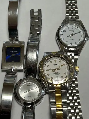 작동품 손목시계 4개 세트 CASIO ORCA 다이버풍 남성용