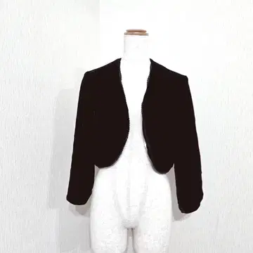 MB 벨로아 블랙 볼레로 7부 소매 벨벳 겉옷 포멀