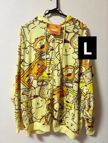 폼폼푸딩 30주년 기념 올 패턴 후드티 L 아베일