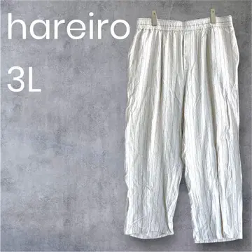 이지 팬츠 스트라이프 린넨 3L 빅 사이즈 내추럴 1915