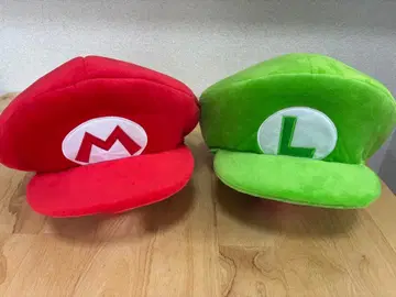 USJ 공식 마리오와 루이지 봉제 인형 햇 세트