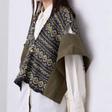 etsinta/에신타 ] 밀리터리 리메이크 페어아일 베스트