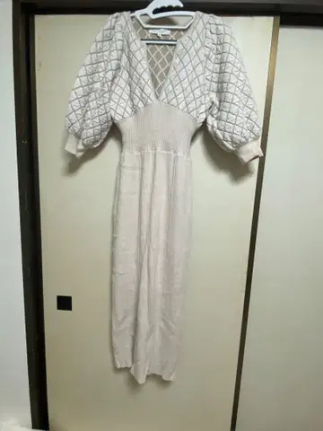 MERCURYDUO 퀼팅 니트 원피스 M 베이지