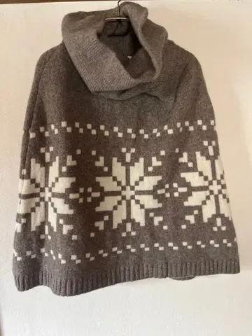 intoca 눈꽃 패턴 니트 판초 프리 사이즈