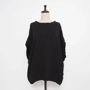 미즈이로 인드 와이드 실루엣 티셔츠 코쿤 실루엣 블랙 F*KD821