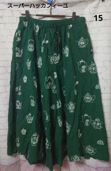 슈퍼 하카 수수료 와이드 팬츠 찻주전자 패턴 사이즈 15
