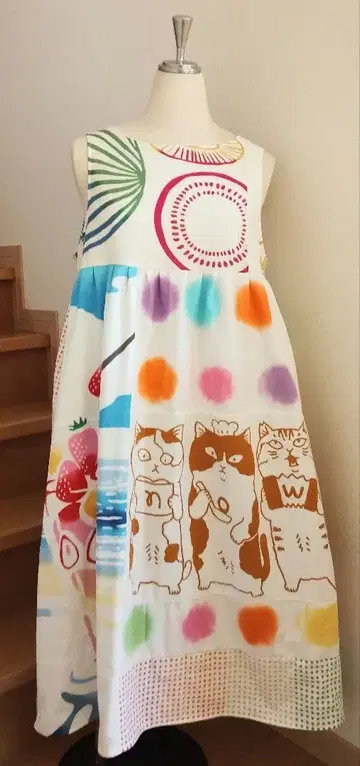 고양이 고양이 고양이 수건 원피스 마치다 나오코