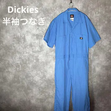 Dickies 작업복 반팔 올인원 워크 L 블루