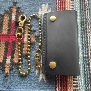 천연 가죽 여행 트래커 지갑 블랙