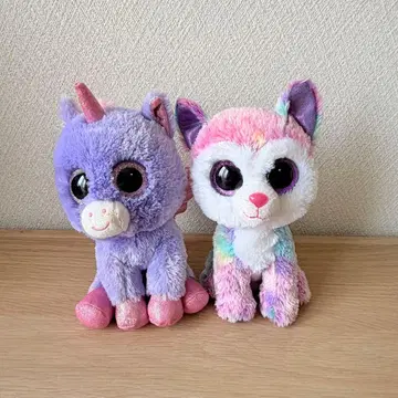 Ty의 유니콘과 고양이 봉제 인형