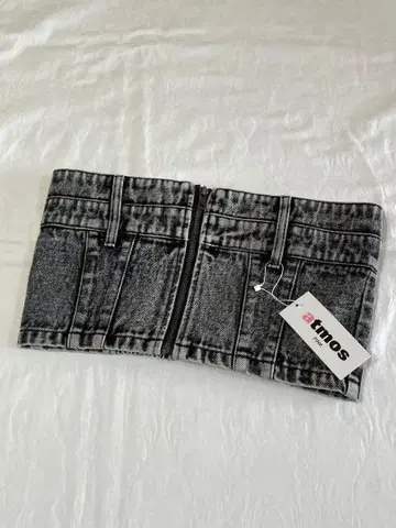 atmos pink 아토모스핑크 케미컬 워시 데님 뷔스티에