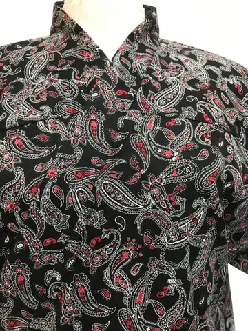 여성용 작업복 L 사이즈 상하의 블랙 베이스 페이즐리 패턴