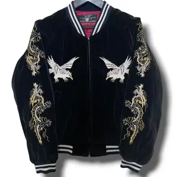 초기 JUNGLE STORM 벨벳 수베니어 스카잔 블랙 M-L