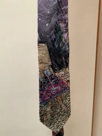 아트 패턴 회화 패턴 넥타이 고흐 밤의 카페 테라스