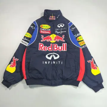 레드불 레이싱 자켓 블루종 로고 와펜 자수 M