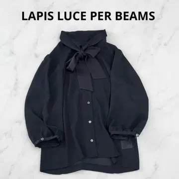 LAPIS LUCE PER BEAMS 보타이 블라우스 리본 네이비 38