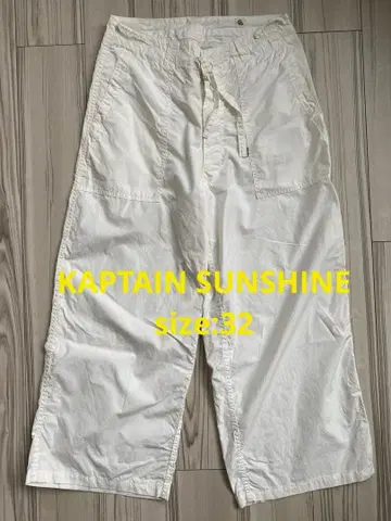 캡틴선샤인 화이트 와이드 베이커 팬츠