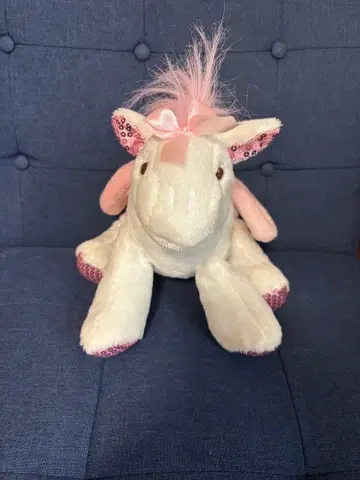 유니콘 봉제 인형 어린이용 아기 백 척 포함 핑크