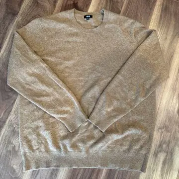 유니클로 캐시미어 100% 크루넥 스웨터 XXL 카멜