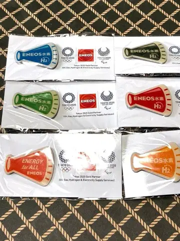 미사용 새상품 기업 콜라보 ENEOS 핀 배지 6개 세트