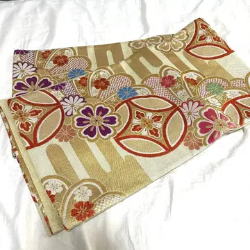 [ 새상품급 ] 후리소데용 후쿠로 오비 금실 럭셔리 성인식 촬영 결혼식