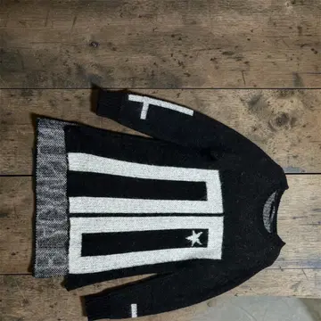 NO ID. 블랙 모헤어 니트 스웨터