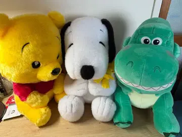 곰돌이 푸 스누피 봉제 인형 3개 세트 30cm-35cm